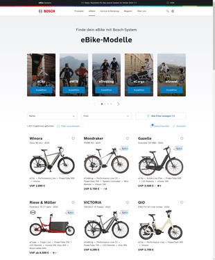 Bild vergr&ouml;&szlig;ern: Bosch E-Bike-Finder - 2.500 Pedelec-Modelle im Überblick