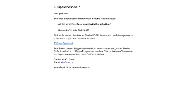 Bild vergr&ouml;&szlig;ern: Betrugs-E-Mails  - KBA versendet keine Bußgeldbescheide