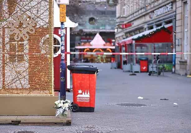 Bild vergr&ouml;&szlig;ern: Haseloff gedenkt Opfern von Magdeburger Weihnachtsmarkt-Anschlag