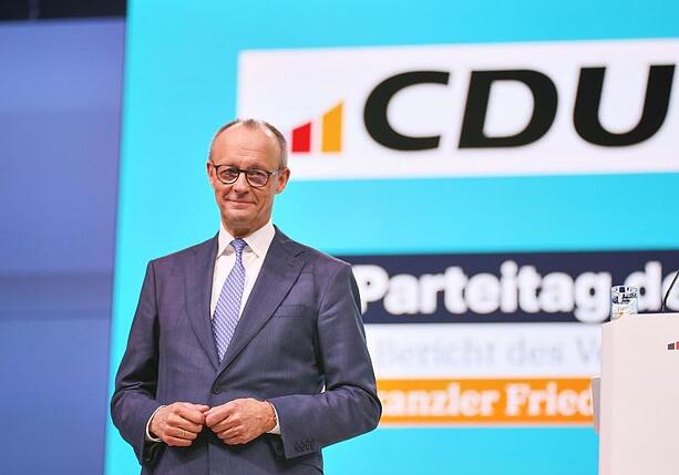 Bild vergr&ouml;&szlig;ern: Merz als CDU-Chef mit 91,2 Prozent wiedergewählt