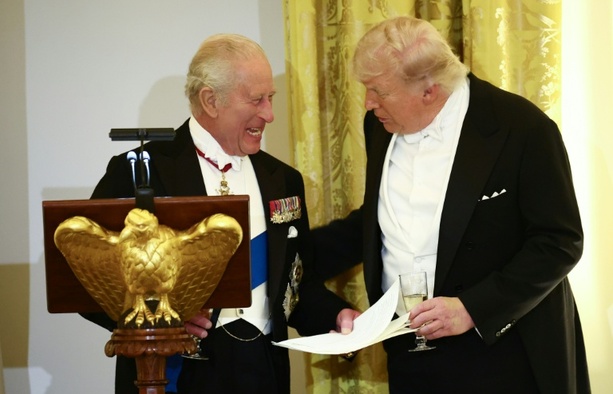 Bild vergr&ouml;&szlig;ern: Trump bei Staatsbankett mit Charles III.: Iran ist militärisch besiegt