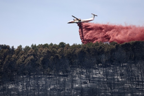 Bild vergr&ouml;&szlig;ern: Hunderte Menschen fliehen vor neuem Waldbrand in Südfrankreich