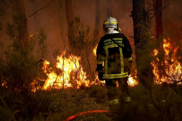 Bild vergr&ouml;&szlig;ern: Waldbrandsituation in französischer Gironde in der Nacht insgesamt stabil