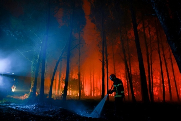 Bild vergr&ouml;&szlig;ern: Waldbrand im Südwesten Frankreichs erfasst 1100 Hektar Land